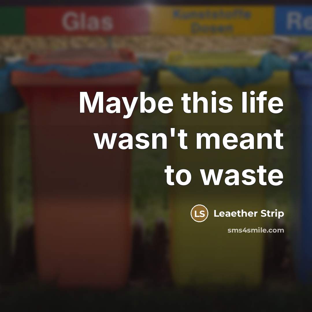 “Maybe this life wasn't meant to waste…” quote by Leaether Strip