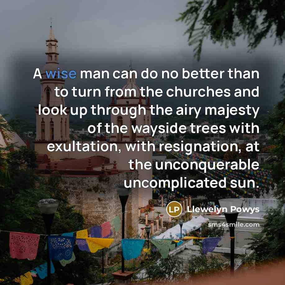 “A wise man can do no better than to turn…” quote by Llewelyn Powys
