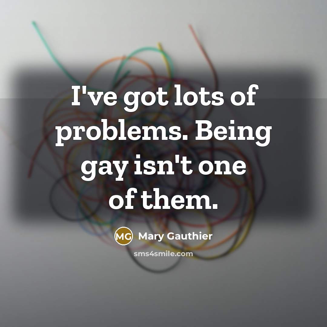 “I've got lots of problems. Being gay isn't one of…” quote by Mary Gauthier