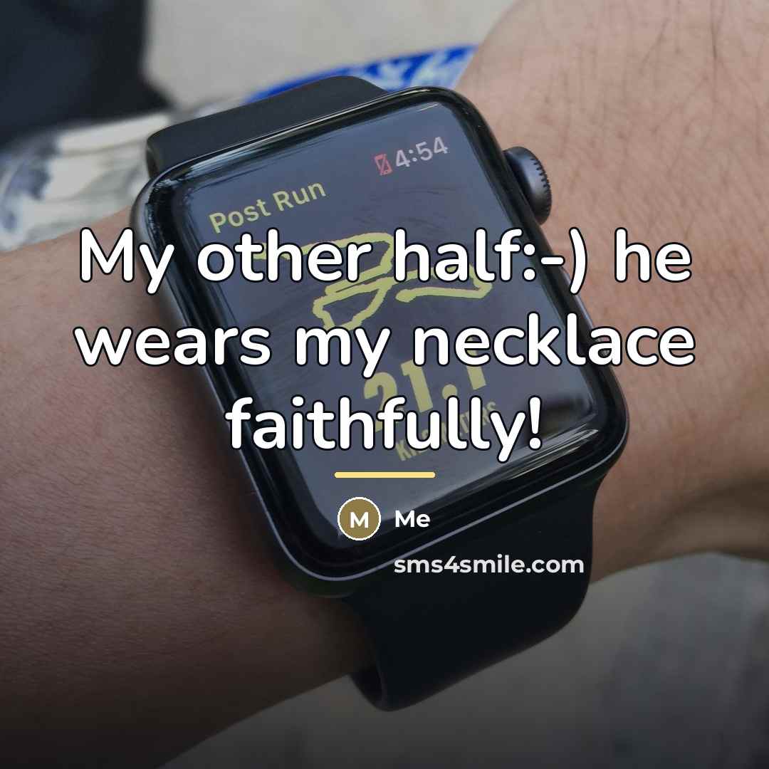 “My other half:-) he wears my necklace faithfully!…” quote by Me