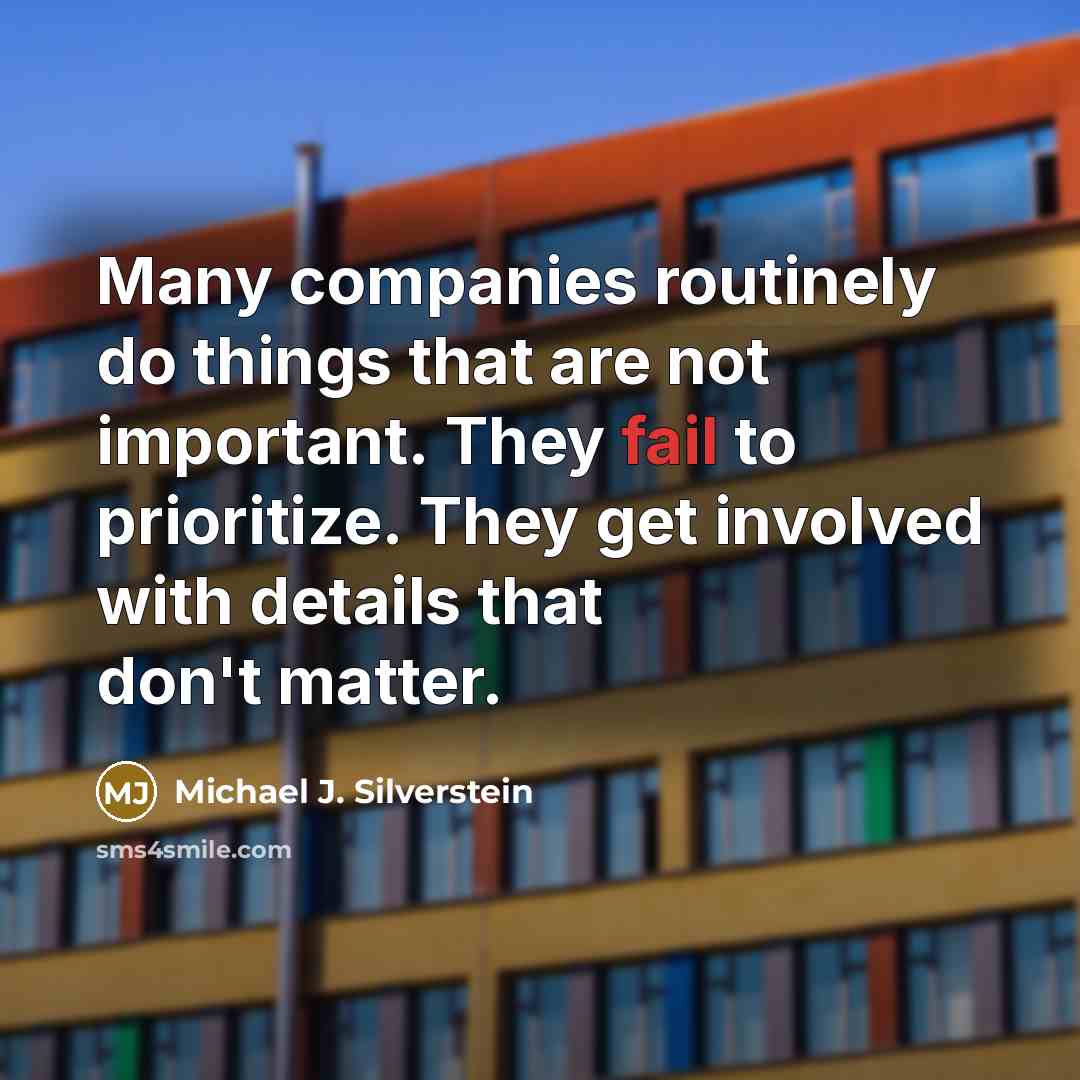 “Many companies routinely do things that are not important. They…” quote by Michael J. Silverstein