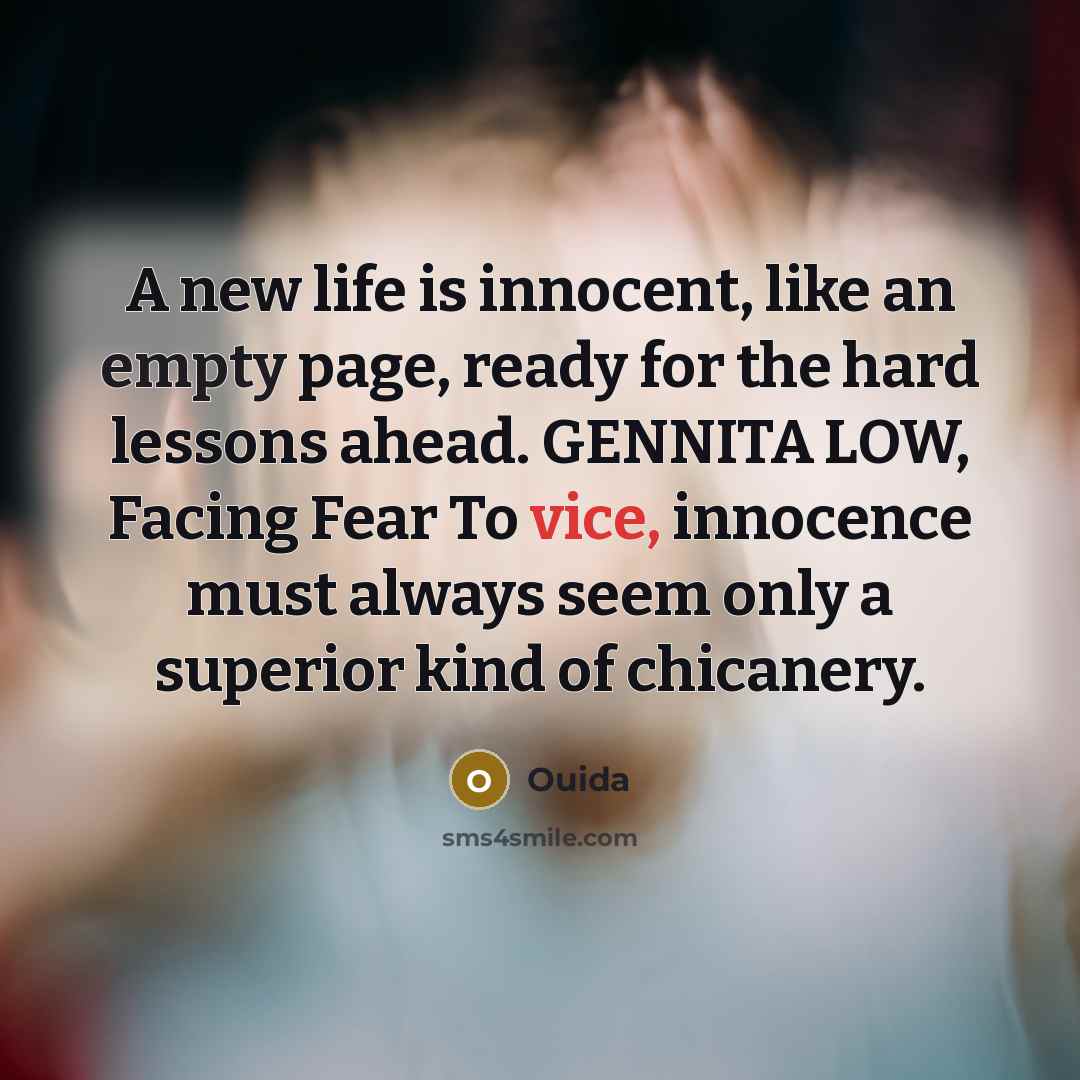 “A new life is innocent, like an empty page, ready…” quote by Ouida