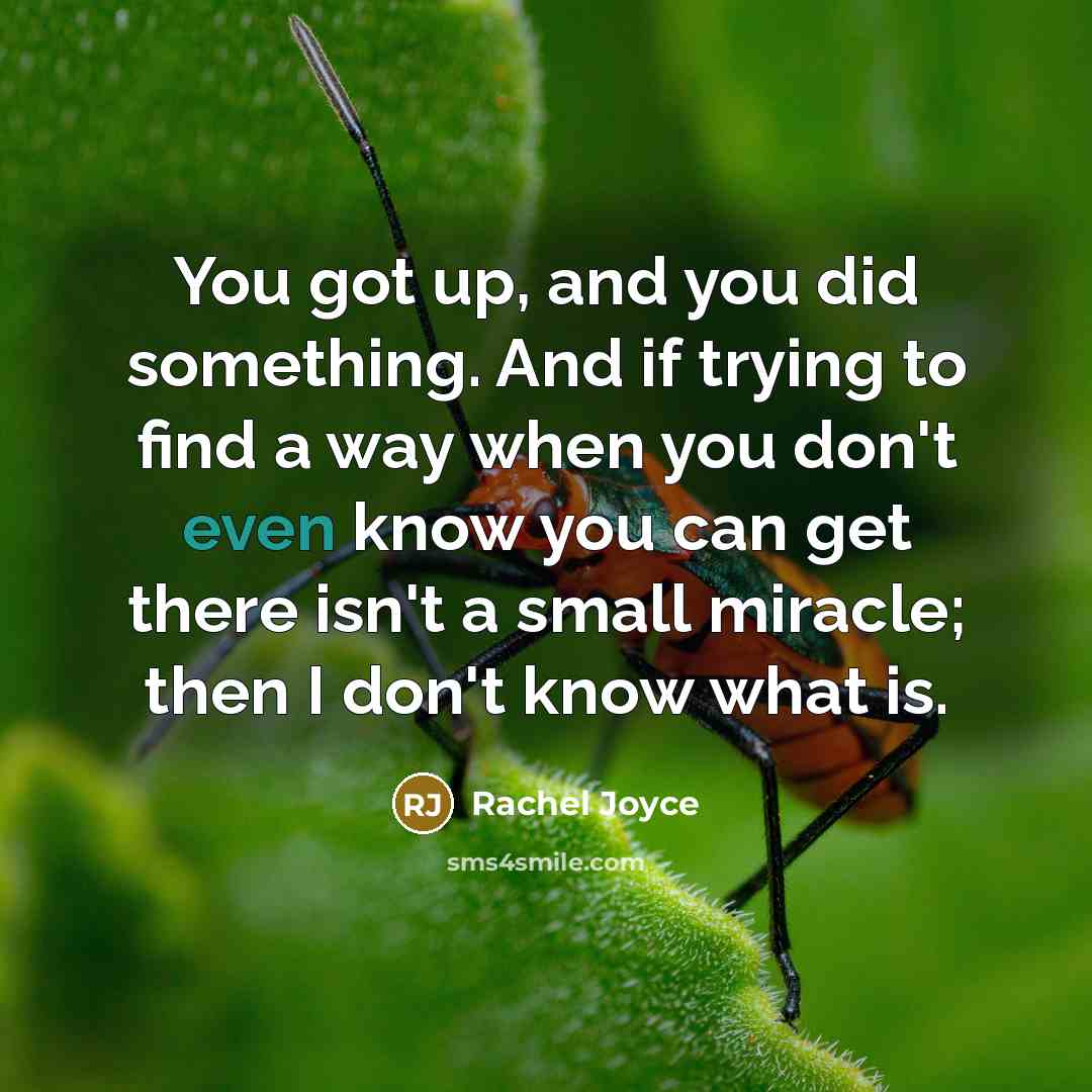 “You got up, and you did something. And if trying…” quote by Rachel Joyce