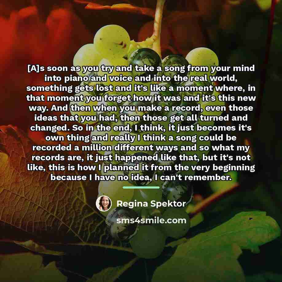 “[A]s soon as you try and take a song from…” quote by Regina Spektor