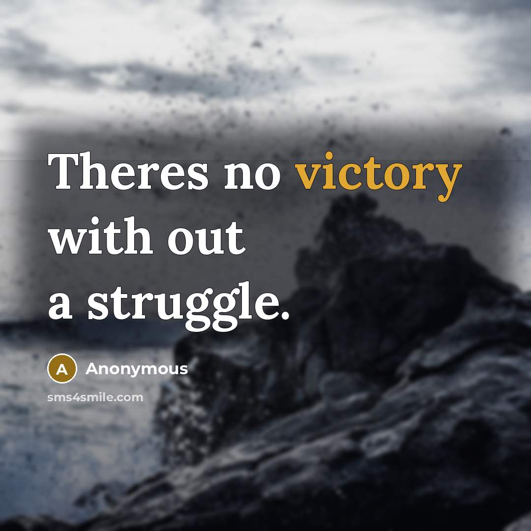 “Theres no victory with out a struggle.…” quote by Anonymous