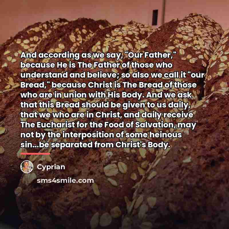 “And according as we say, "Our Father," because He is…” quote by Cyprian