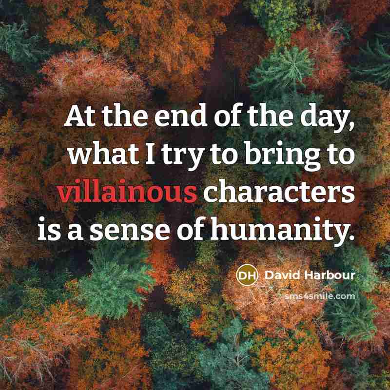 “At the end of the day, what I try to…” quote by David Harbour