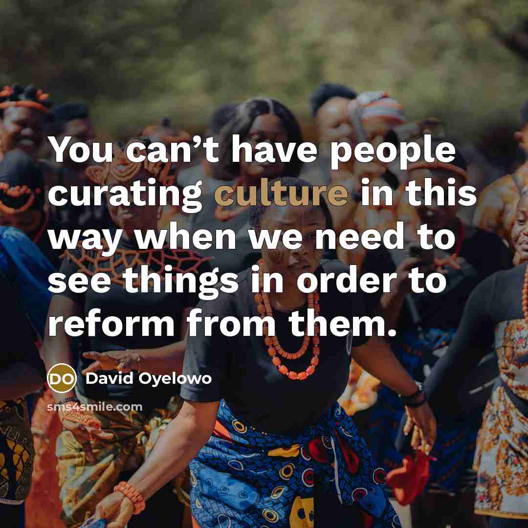 “You can’t have people curating culture in this way when…” quote by David Oyelowo