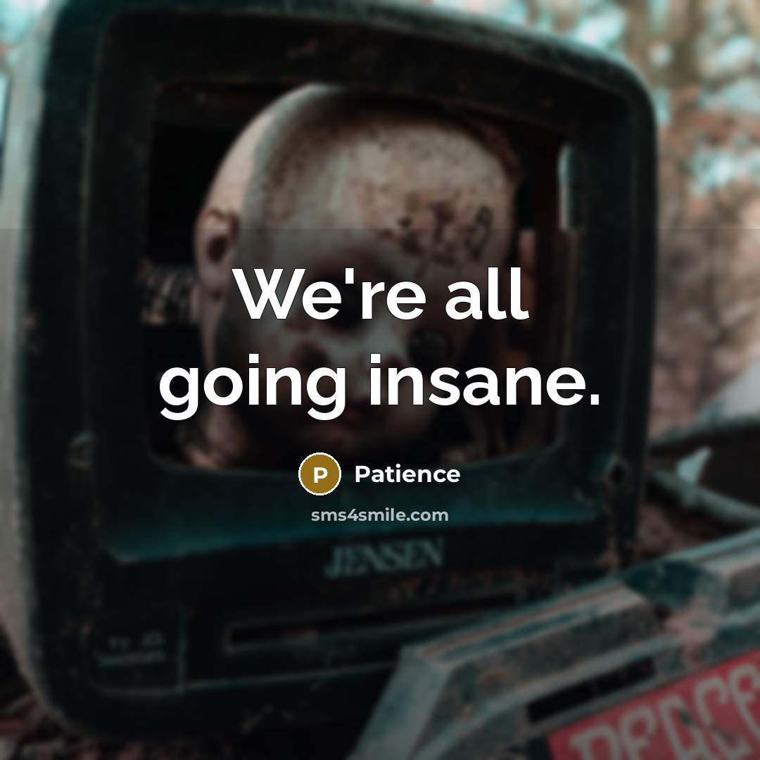 “We're all going insane.” quote by Patience