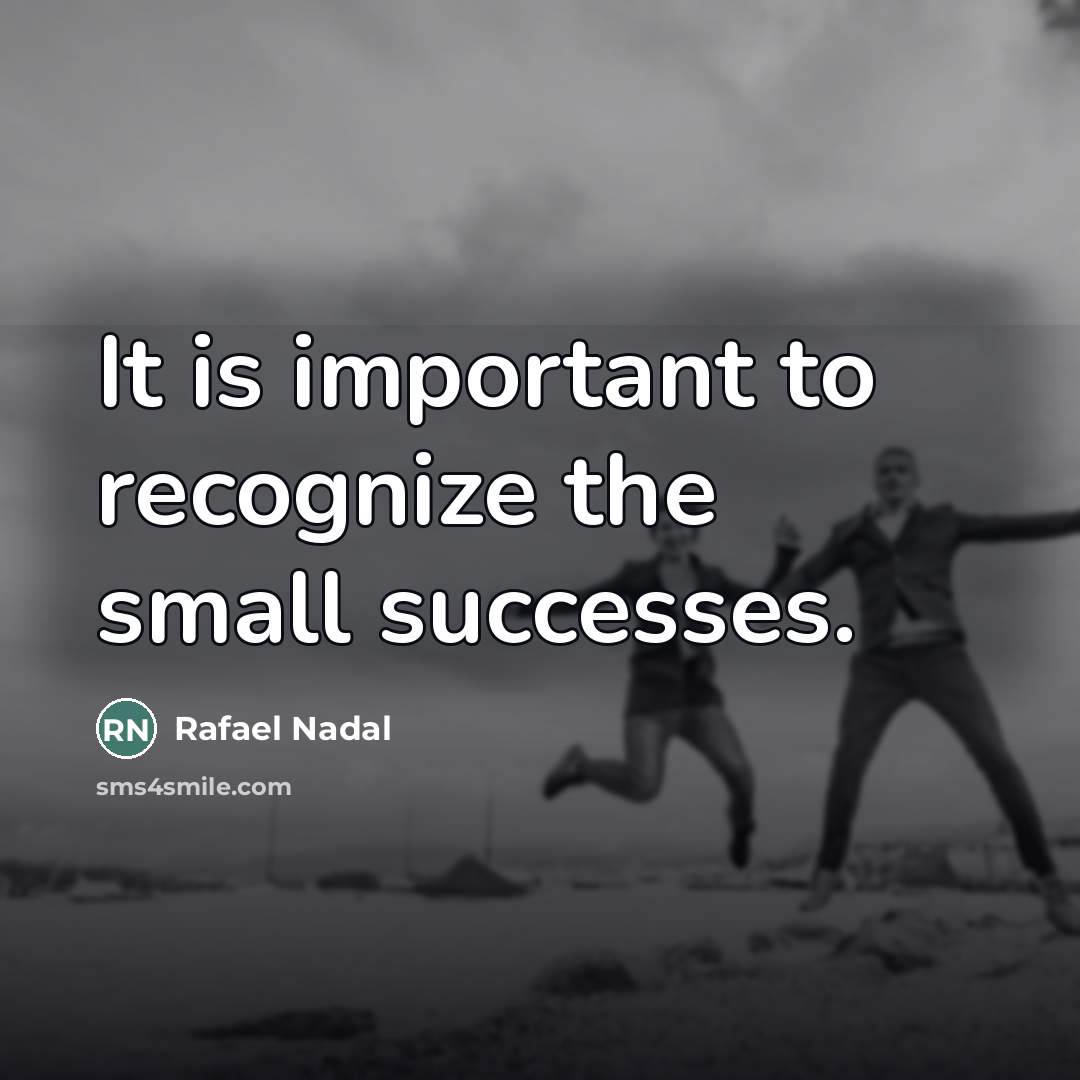 “It is important to recognize the small successes.…” quote by Rafael Nadal