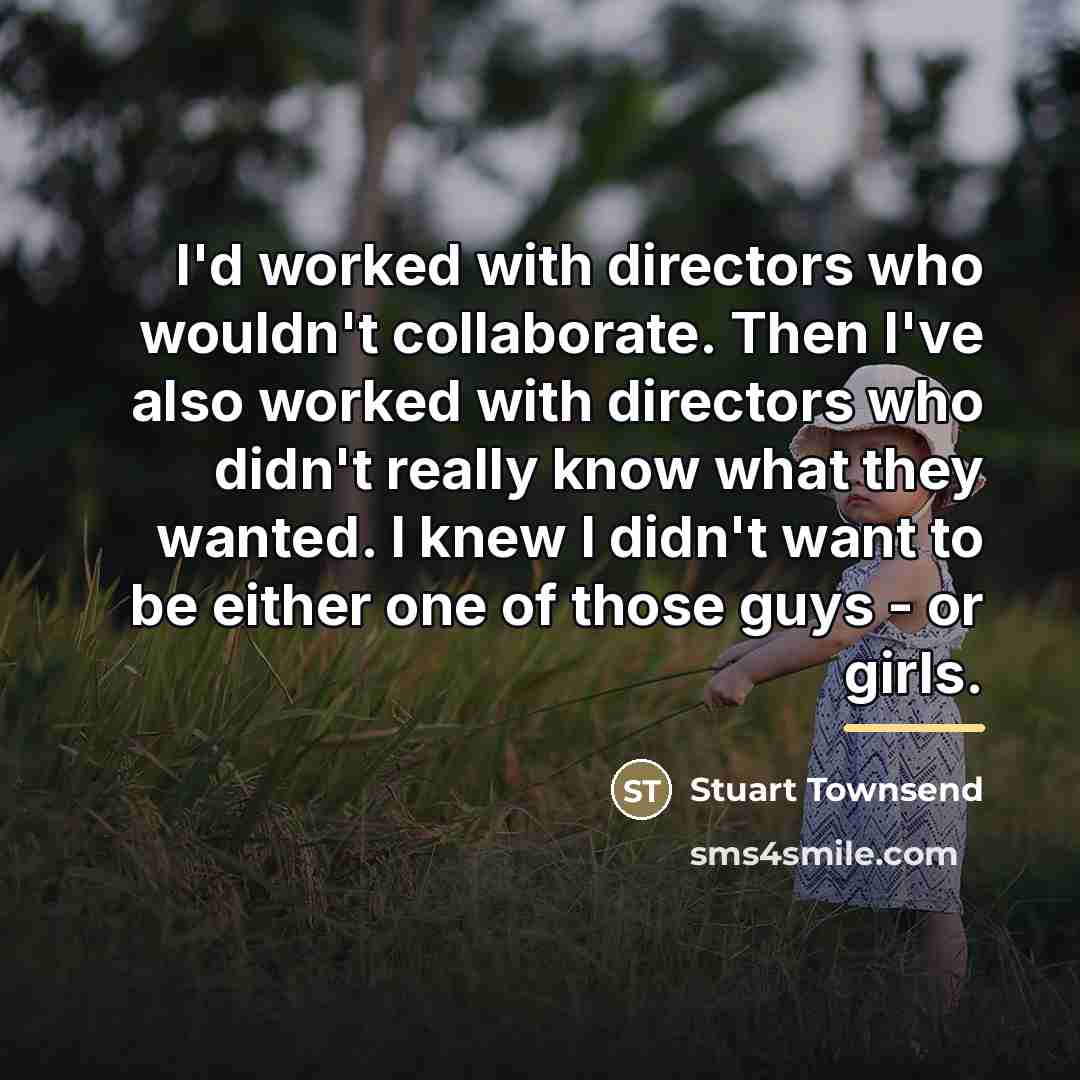 “I'd worked with directors who wouldn't collaborate. Then I've also…” quote by Stuart Townsend