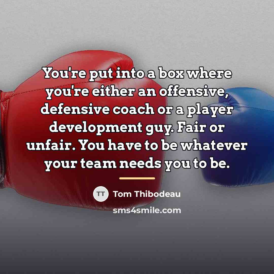“You're put into a box where you're either an offensive,…” quote by Tom Thibodeau