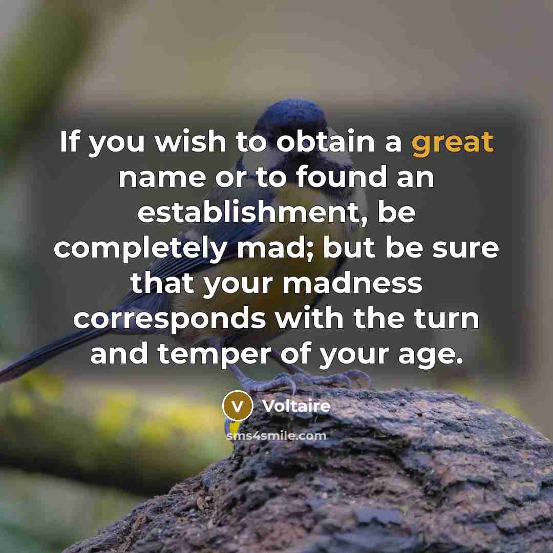 “If you wish to obtain a great name or to…” quote by Voltaire