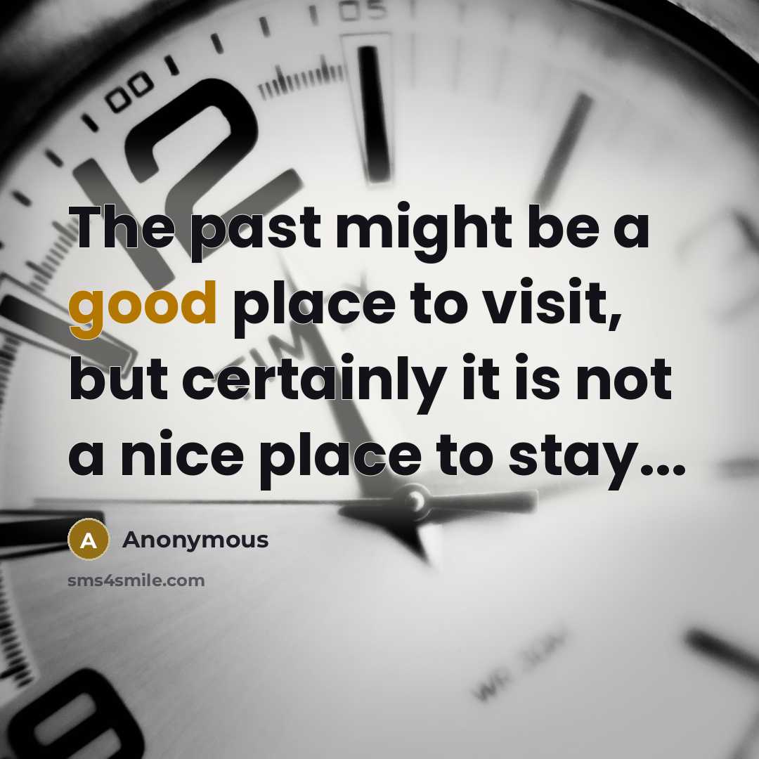 “The past might be a good place to visit, but…” quote by Anonymous