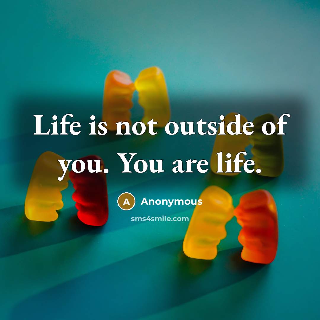 “Life is not outside of you. You are life.…” quote by Anonymous