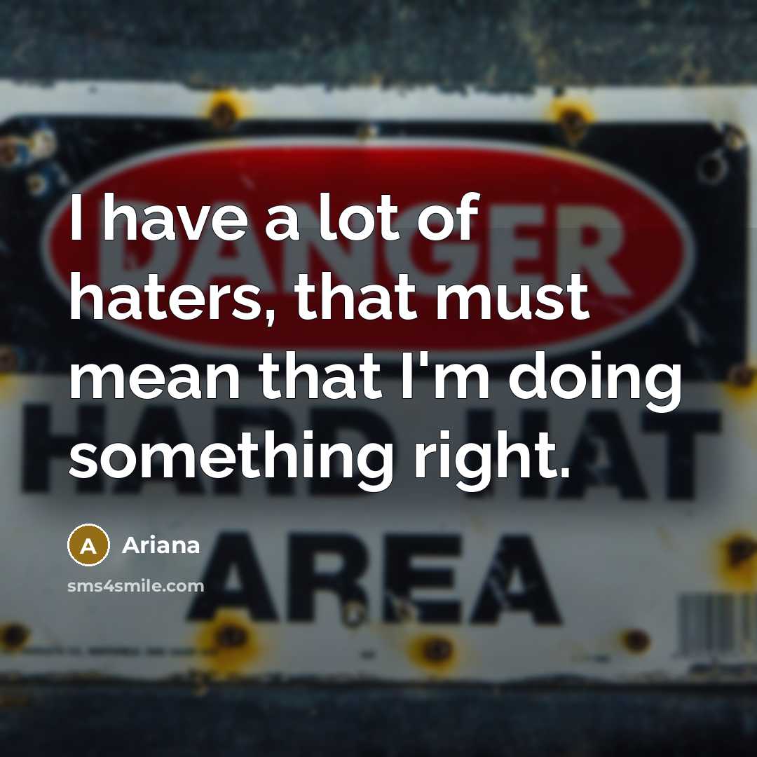 “I have a lot of haters, that must mean that…” quote by Ariana