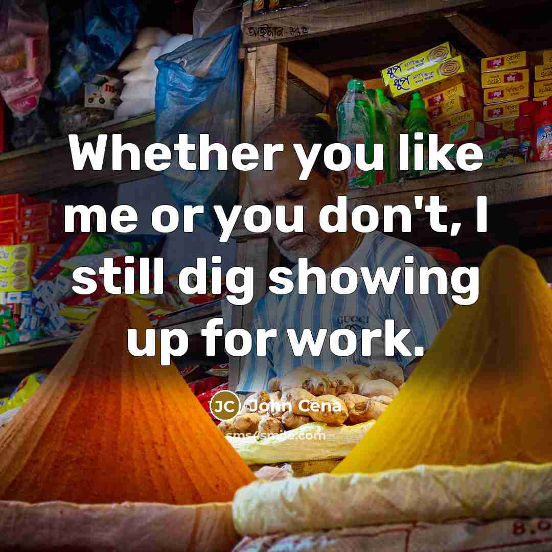 “Whether you like me or you don't, I still dig…” quote by John Cena