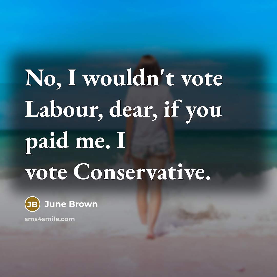 “No, I wouldn't vote Labour, dear, if you paid me.…” quote by June Brown