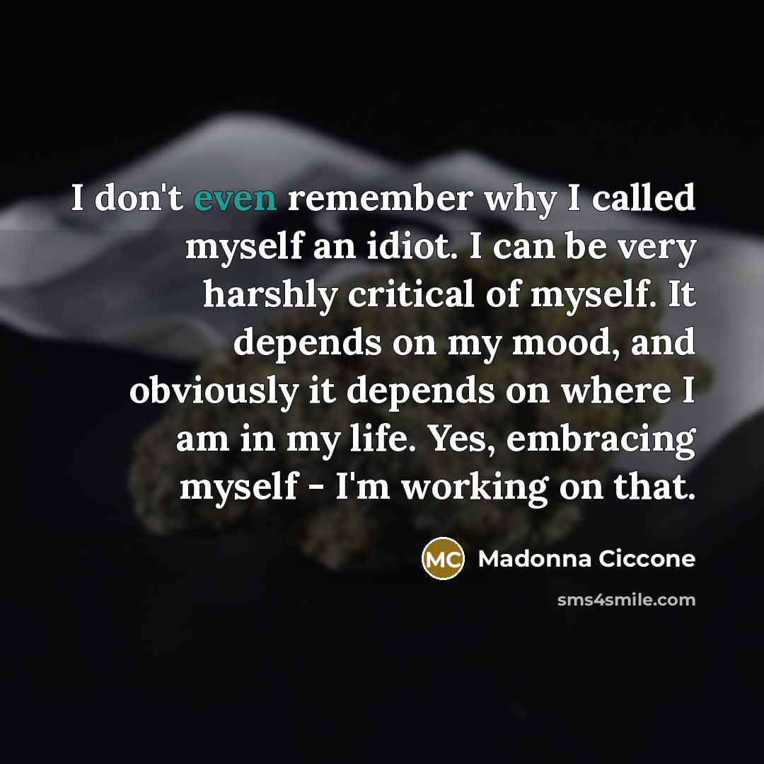 “I don't even remember why I called myself an idiot.…” quote by Madonna Ciccone