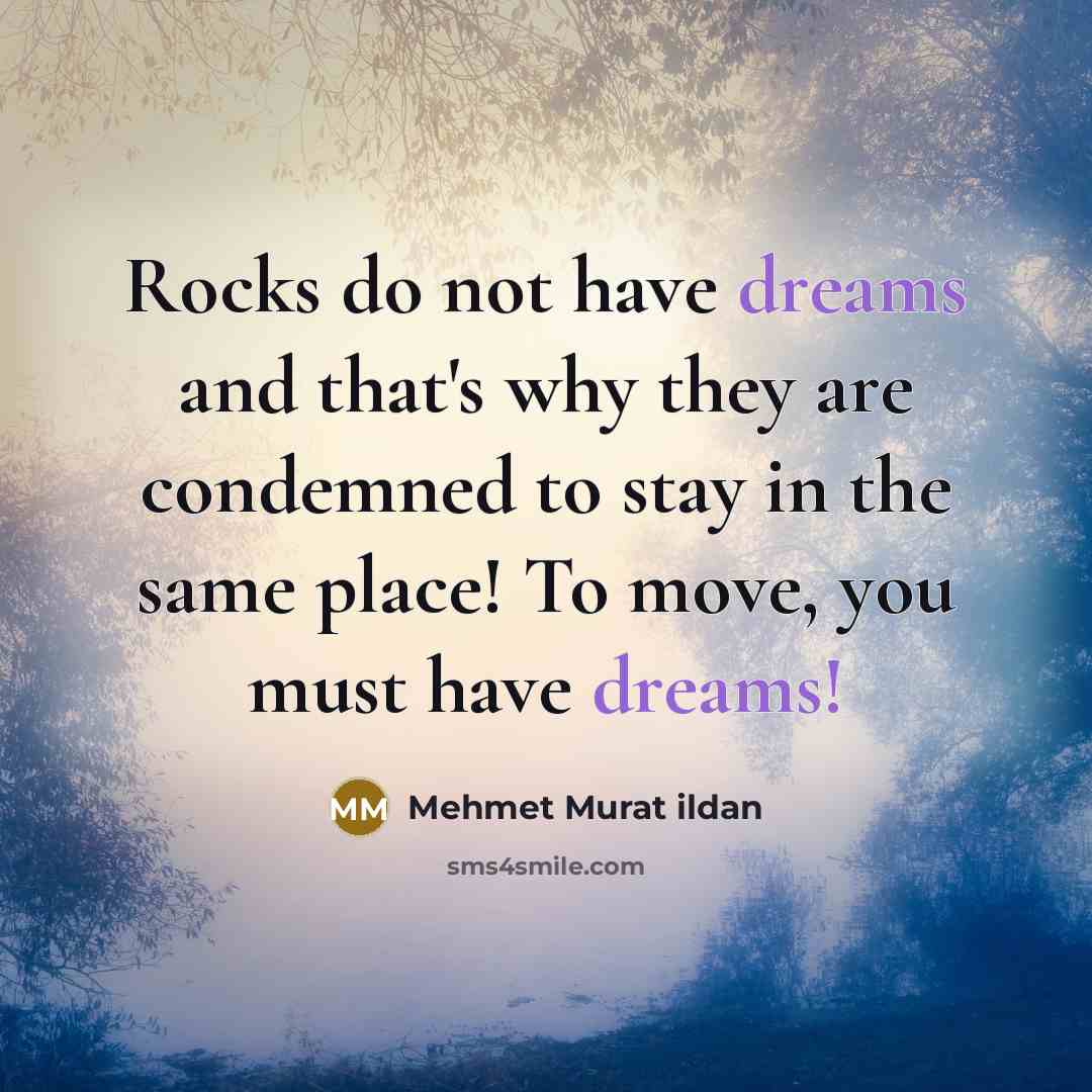 “Rocks do not have dreams and that's why they are…” quote by Mehmet Murat Ildan