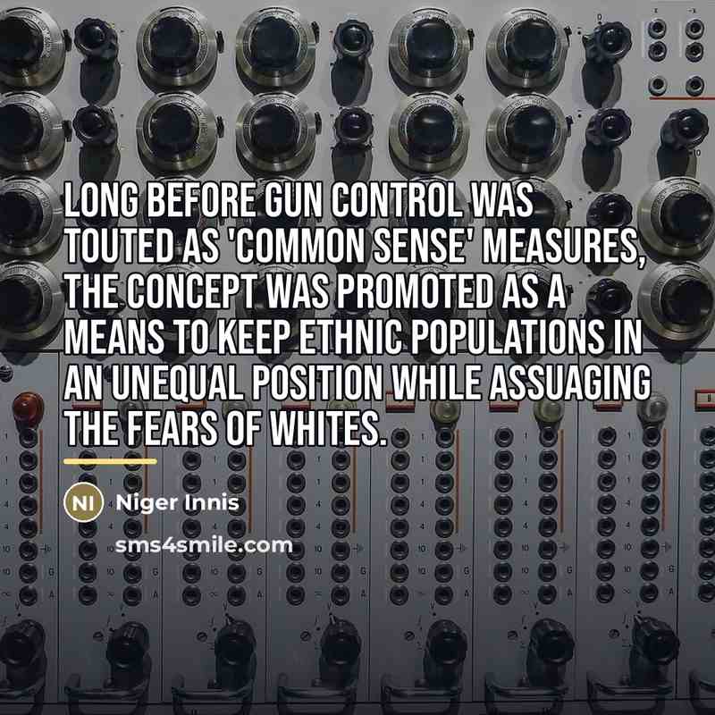 “Long before gun control was touted as 'common sense' measures,…” quote by Niger Innis