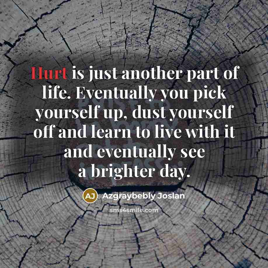 “Hurt is just another part of life. Eventually you pick…” quote by Azgraybebly Joslan