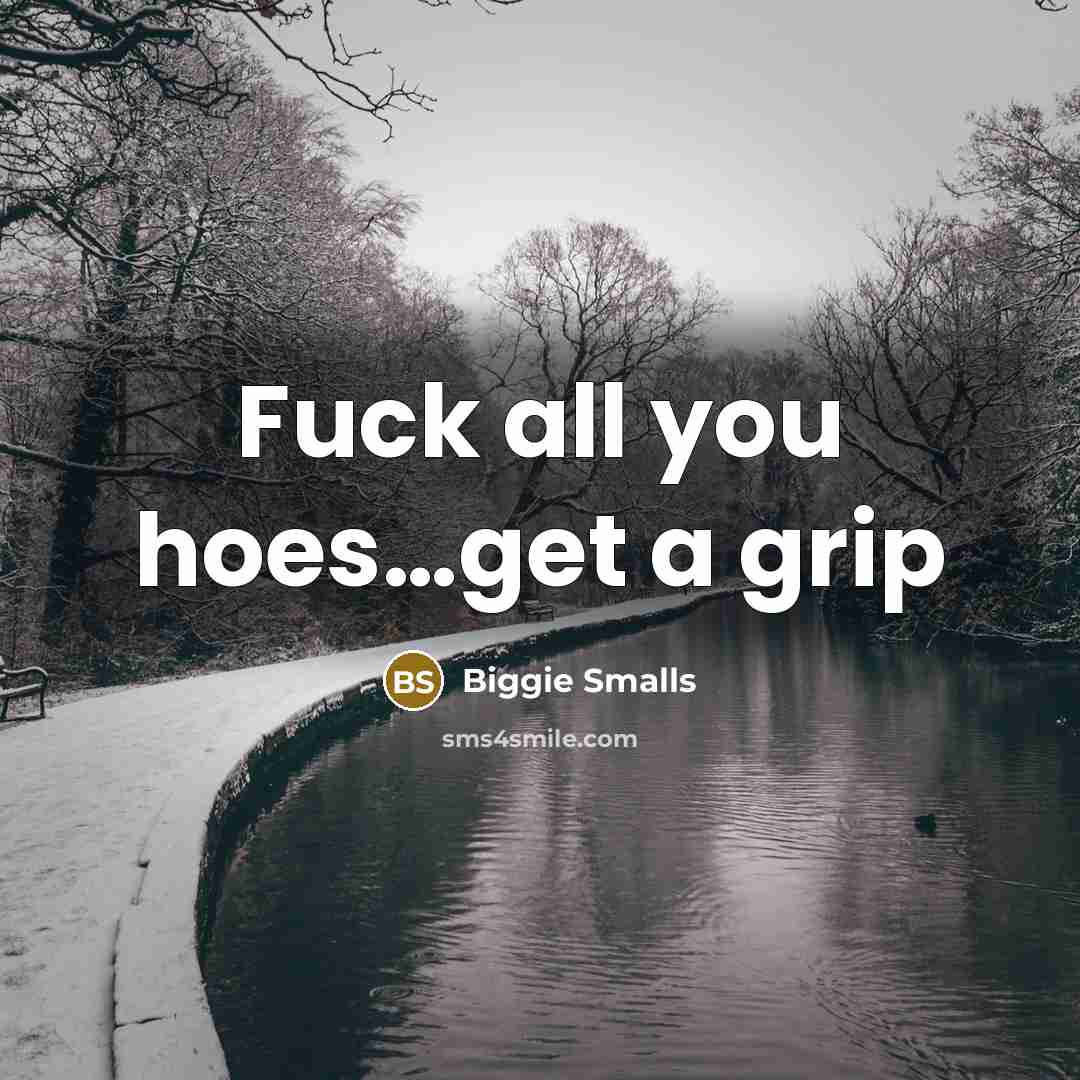 “Fuck all you hoes…get a grip” quote by Biggie Smalls