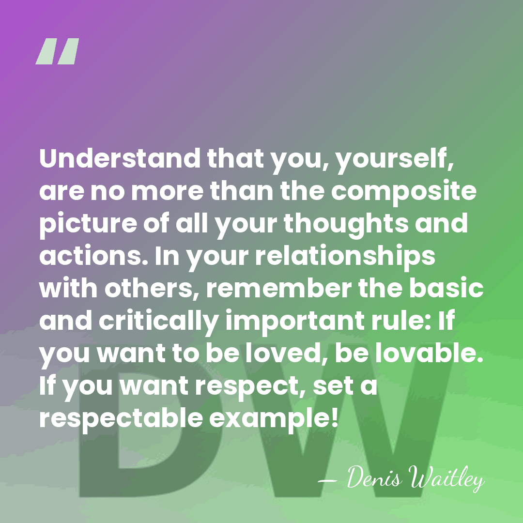 Understand that you, yourself, are no more than the composite picture of&hellip; - Denis Waitley