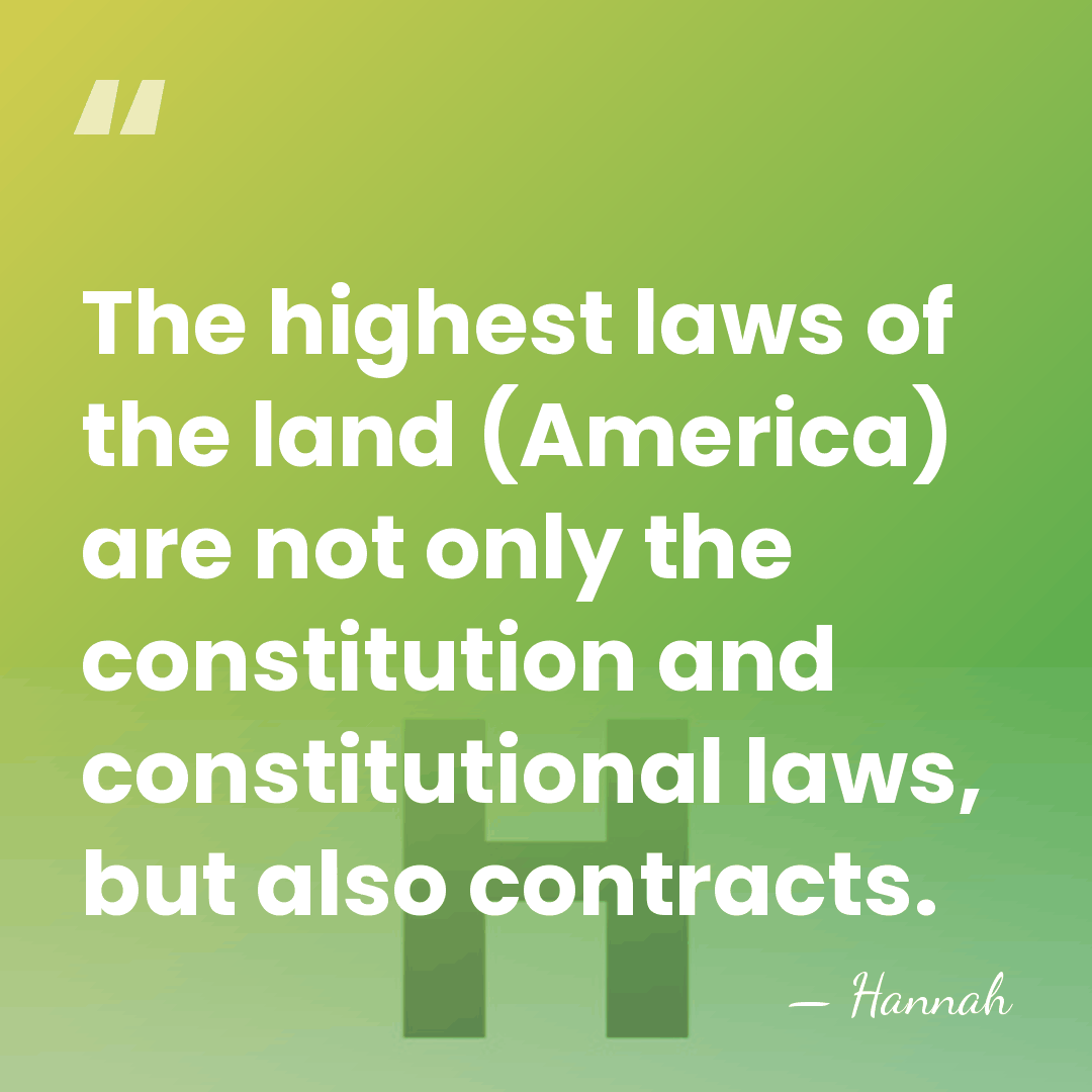 The highest laws of the land (America) are not only the constitution&hellip; - Hannah