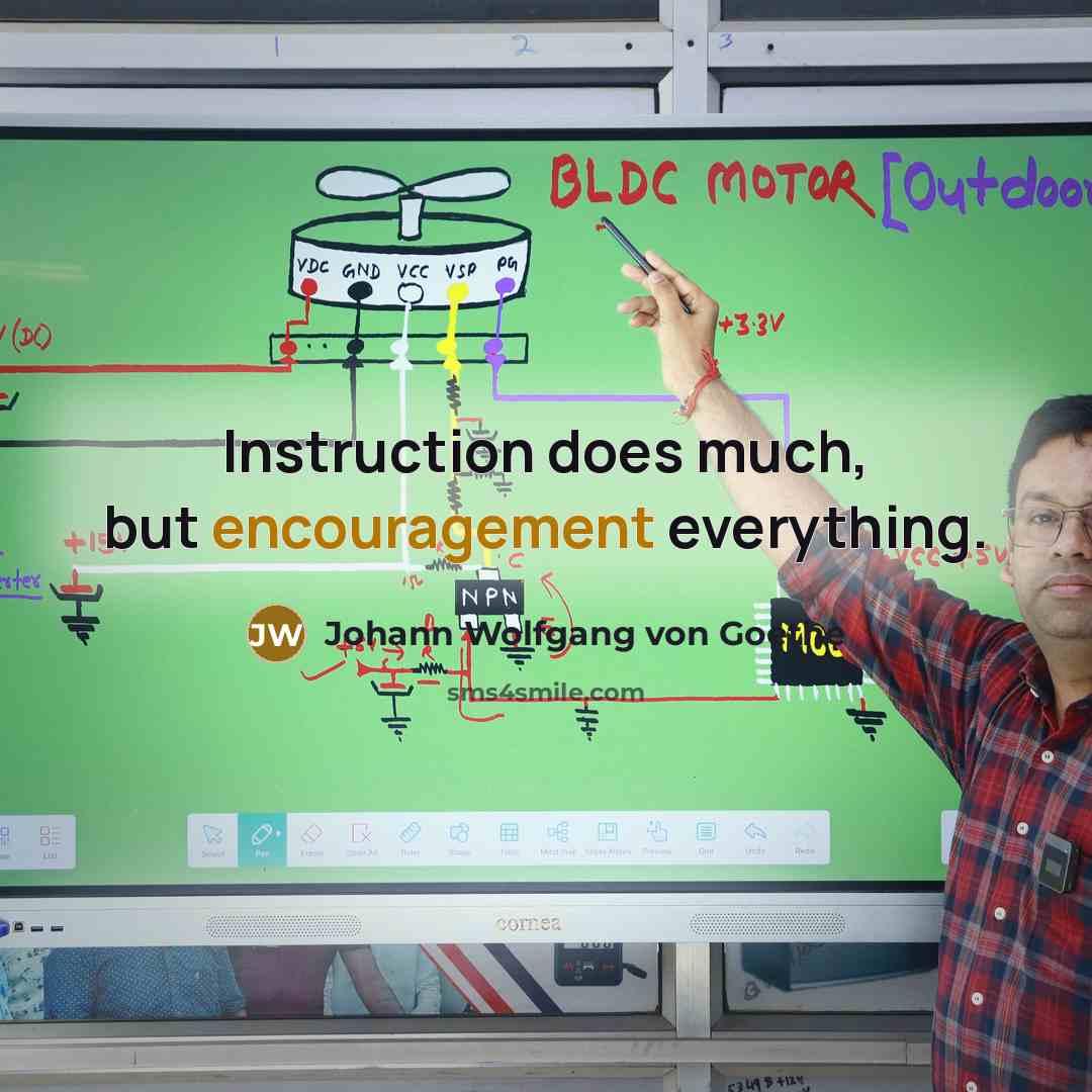 “Instruction does much, but encouragement everything.…” quote by Johann Wolfgang Von Goethe