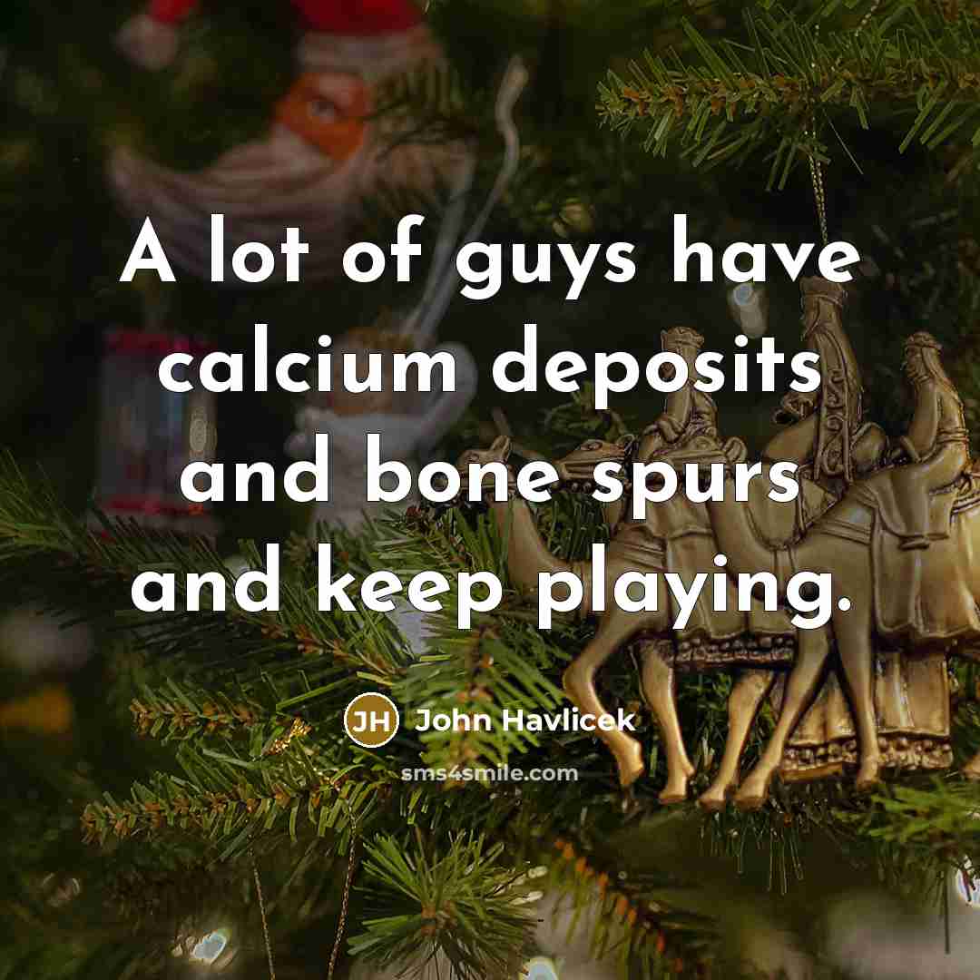 “A lot of guys have calcium deposits and bone spurs…” quote by John Havlicek