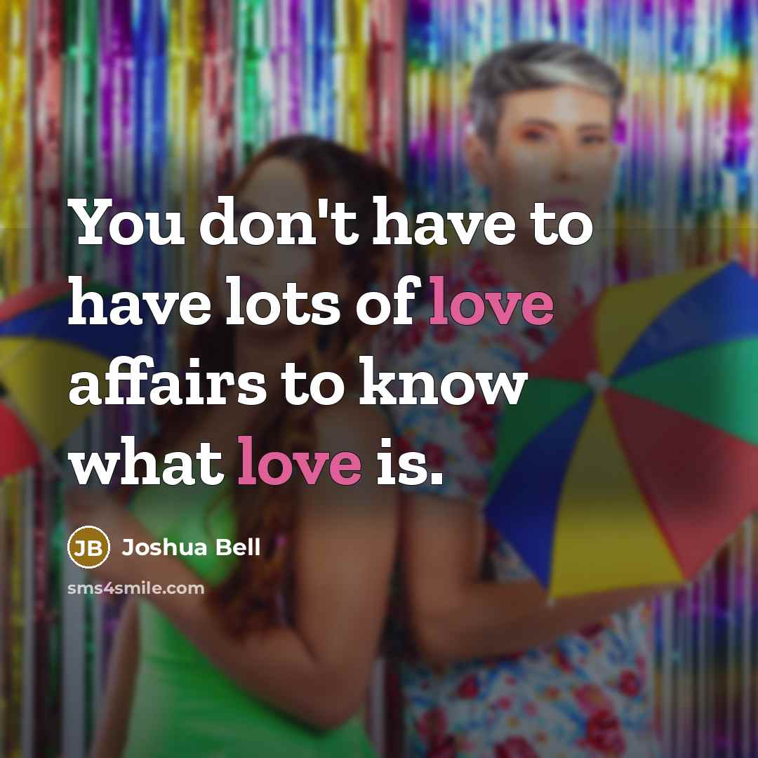 “You don't have to have lots of love affairs to…” quote by Joshua Bell