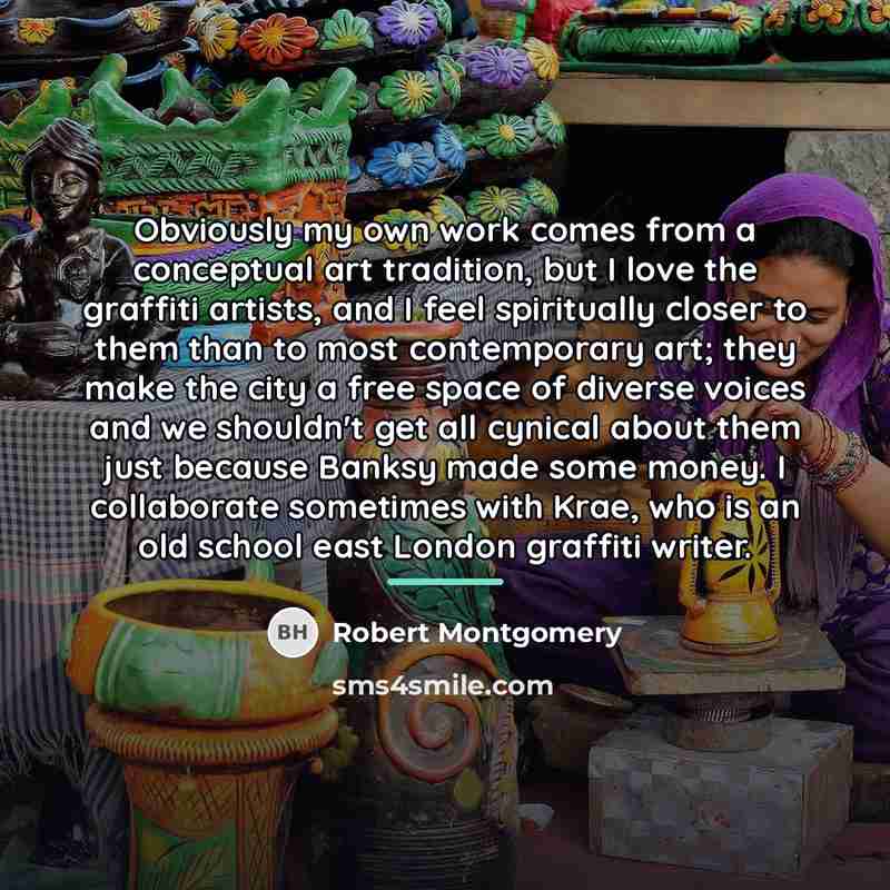 “Obviously my own work comes from a conceptual art tradition,…” quote by Robert Montgomery