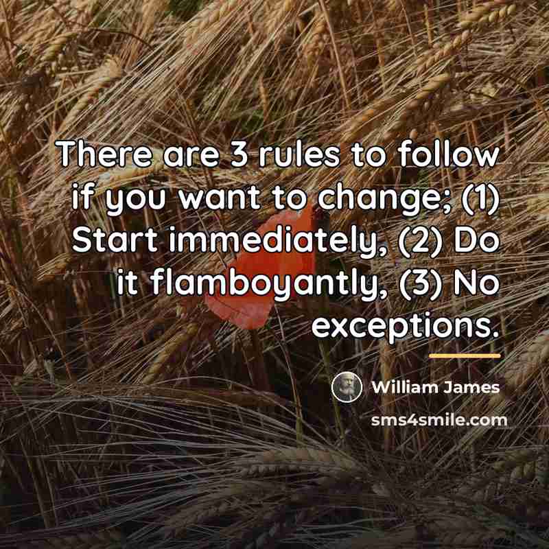 “There are 3 rules to follow if you want to…” quote by William James