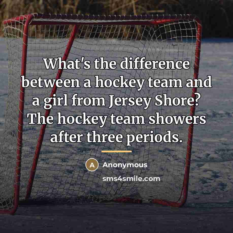 “What's the difference between a hockey team and a girl…” quote by Anonymous