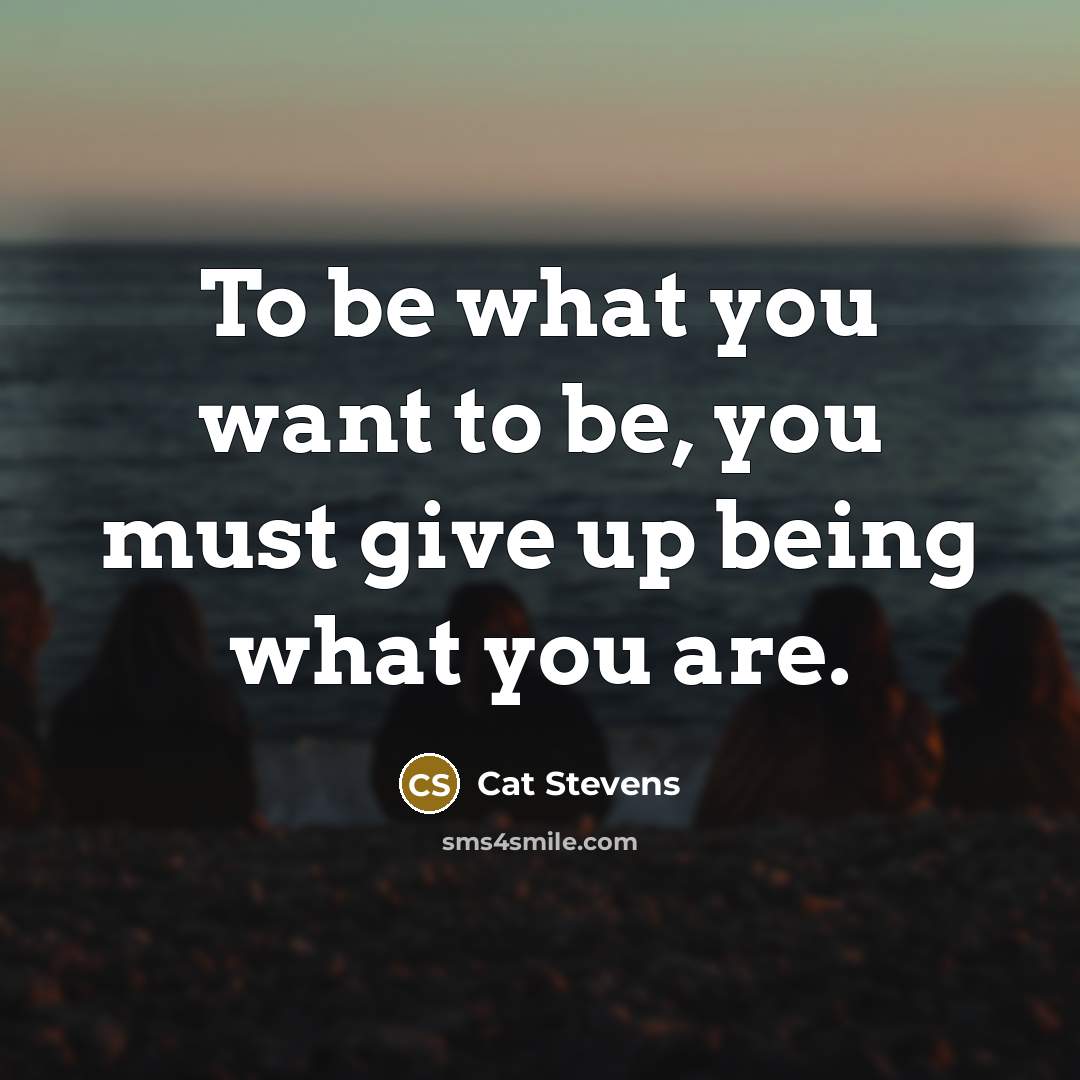 “To be what you want to be, you must give…” quote by Cat Stevens