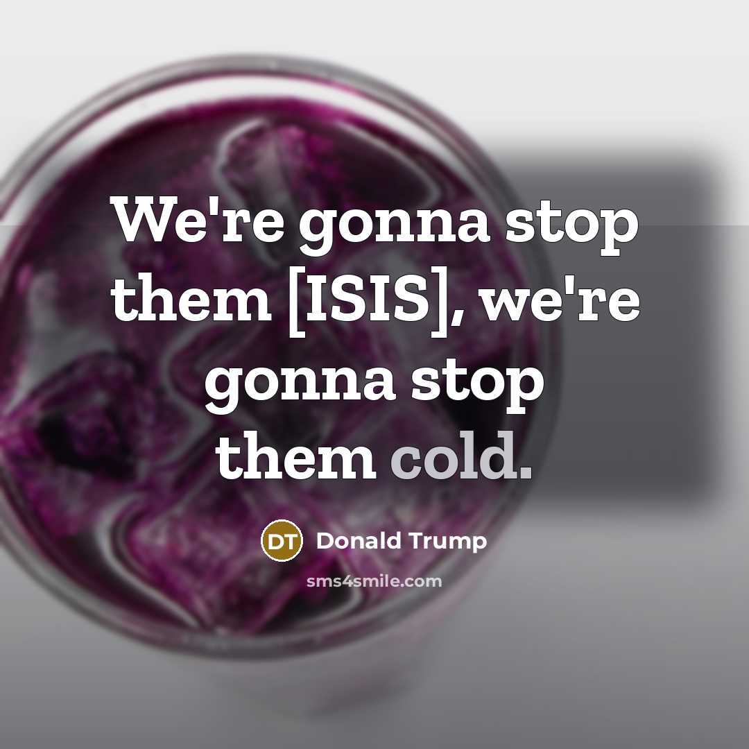 “We're gonna stop them [ISIS], we're gonna stop them cold.…” quote by Donald Trump