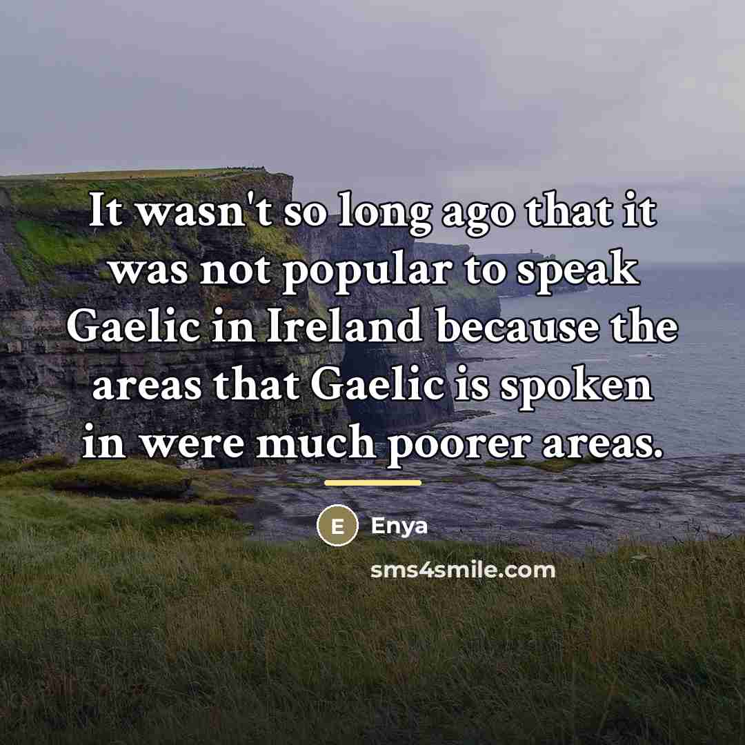 “It wasn't so long ago that it was not popular…” quote by Enya