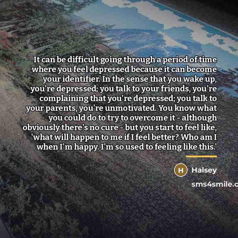 “It can be difficult going through a period of time…” quote by Halsey