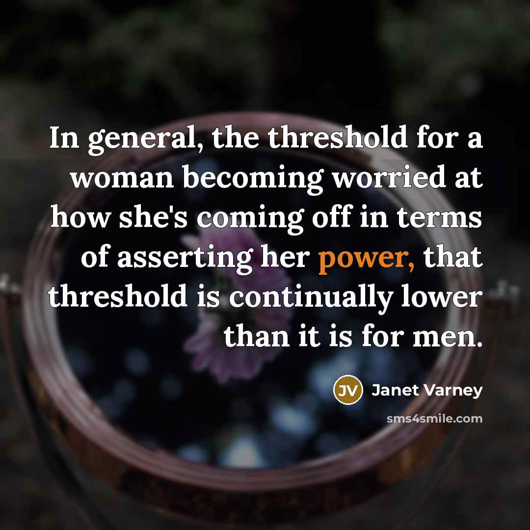 “In general, the threshold for a woman becoming worried at…” quote by Janet Varney
