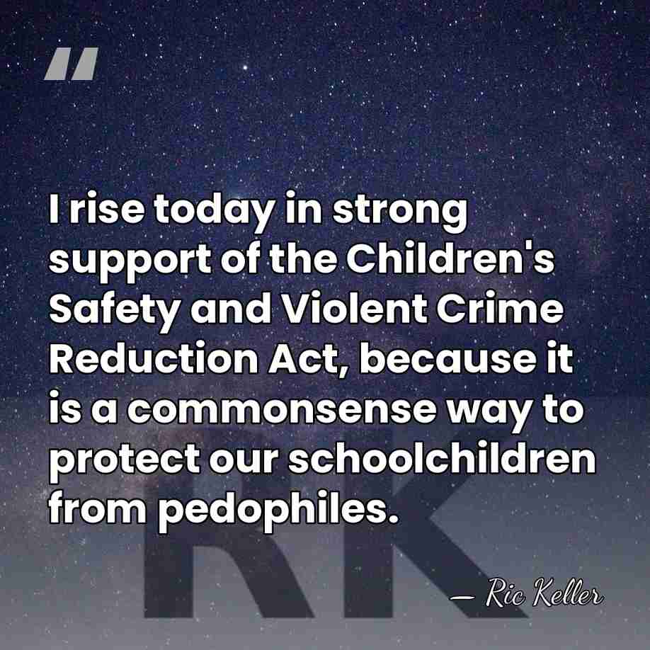 I rise today in strong support of the Children's Safety and Violent&hellip; - Ric Keller
