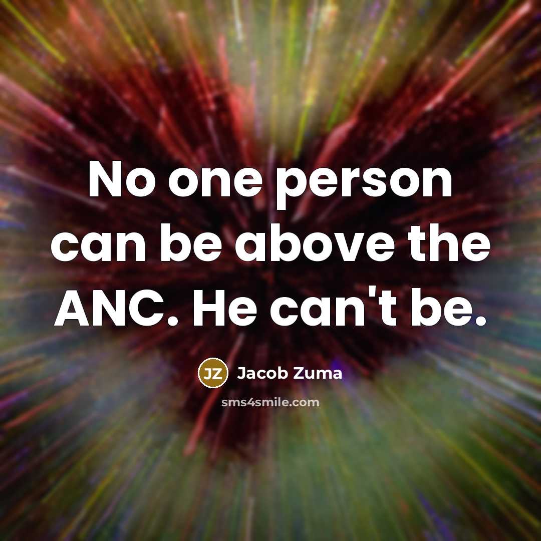 “No one person can be above the ANC. He can't…” quote by Jacob Zuma