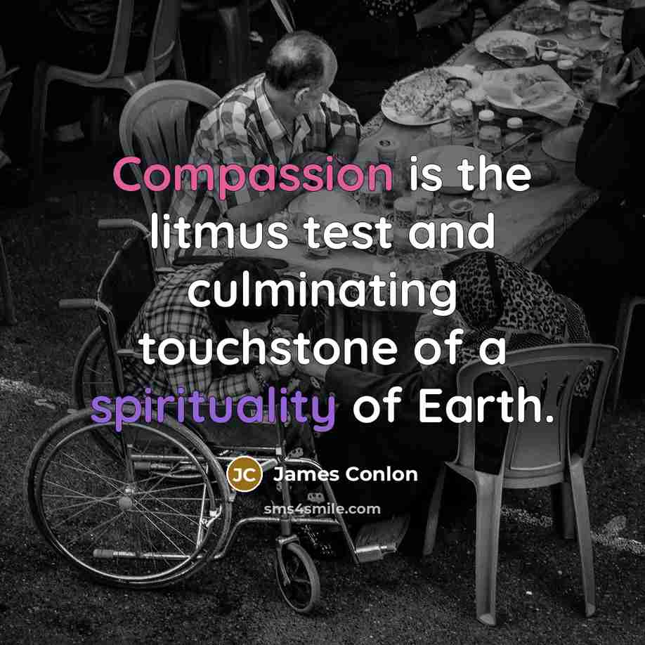“Compassion is the litmus test and culminating touchstone of a spirituality of Earth.” quote by James Conlon