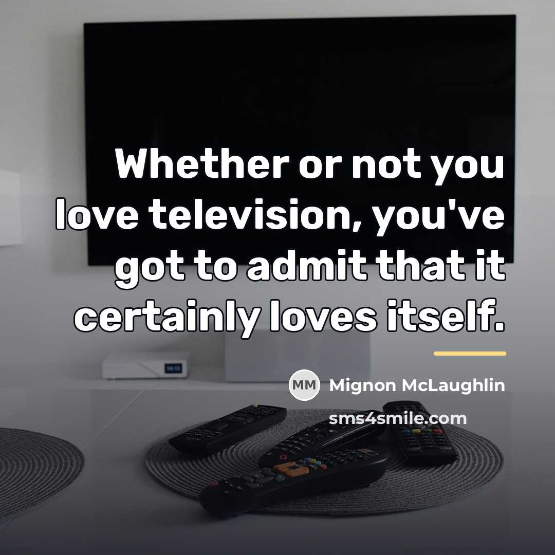 “Whether or not you love television, you've got to admit…” quote by Mignon McLaughlin