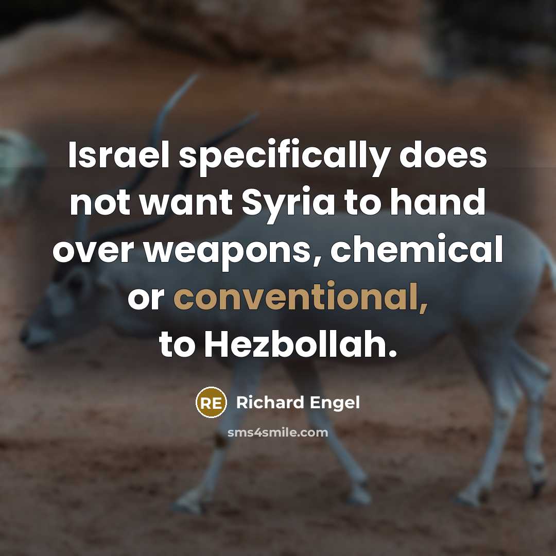 “Israel specifically does not want Syria to hand over weapons,…” quote by Richard Engel