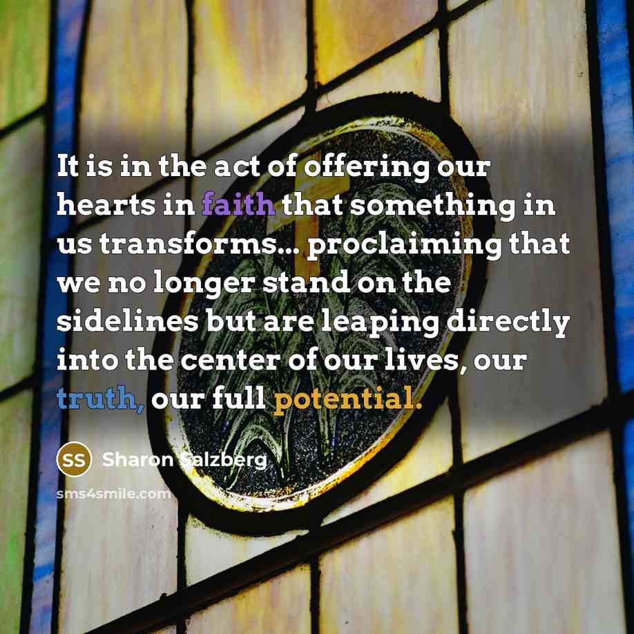 “It is in the act of offering our hearts in…” quote by Sharon Salzberg