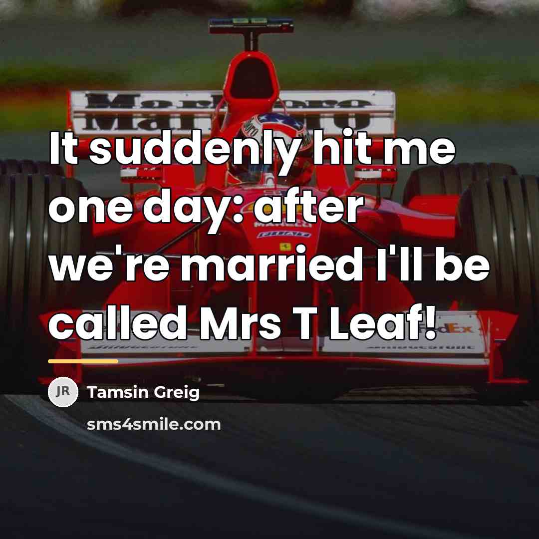 “It suddenly hit me one day: after we're married I'll…” quote by Tamsin Greig