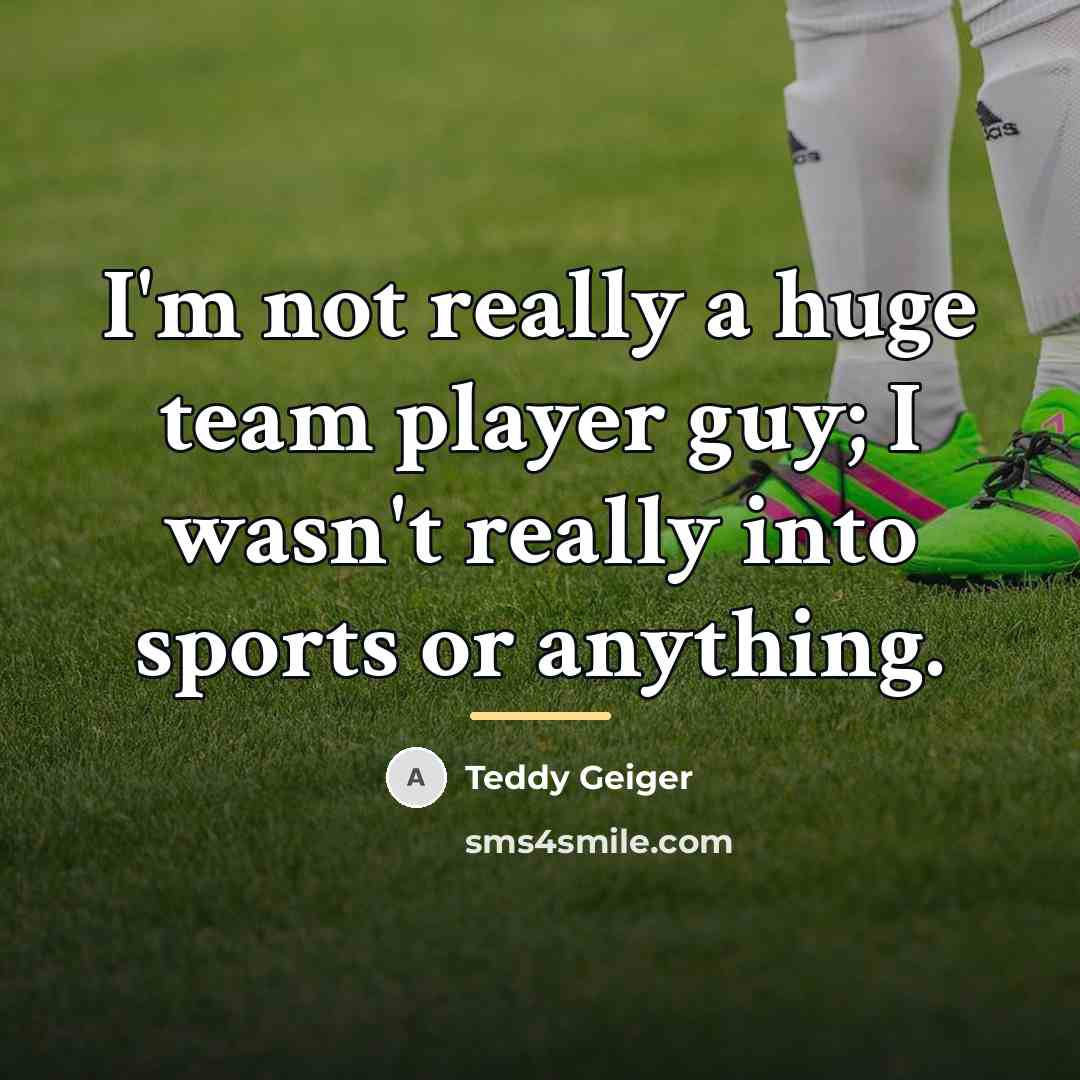 “I'm not really a huge team player guy; I wasn't…” quote by Teddy Geiger