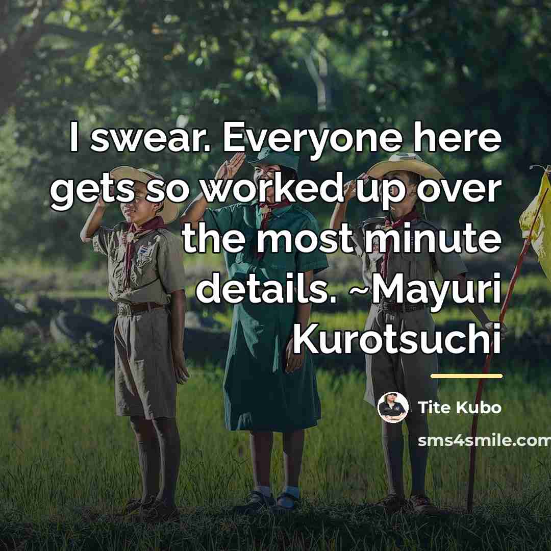 “I swear. Everyone here gets so worked up over the…” quote by Tite Kubo