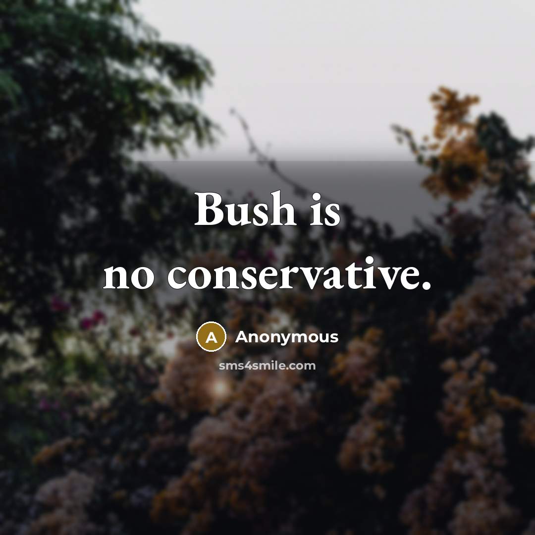 “Bush is no conservative.” quote by Anonymous